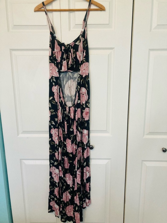 Black Floral Pink Maxi Dress Venus Large - Picture 5 of 7